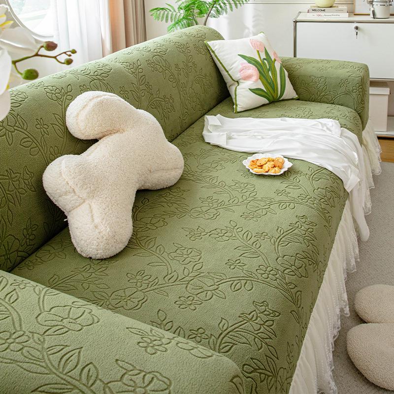 The New Skirted Straight Row Sofa Cover All Inclusive Universal Set  Suitable for All Seasons  Provides Protection Against Cat Scratches