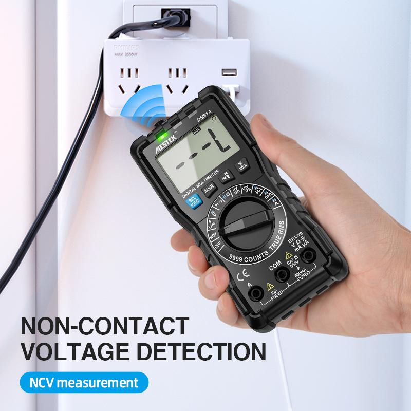 NCV Digital Multimeter 2000 Counts AC/DC Voltage Multimeters Flash Light Large Screen DM91 Multimetro tester