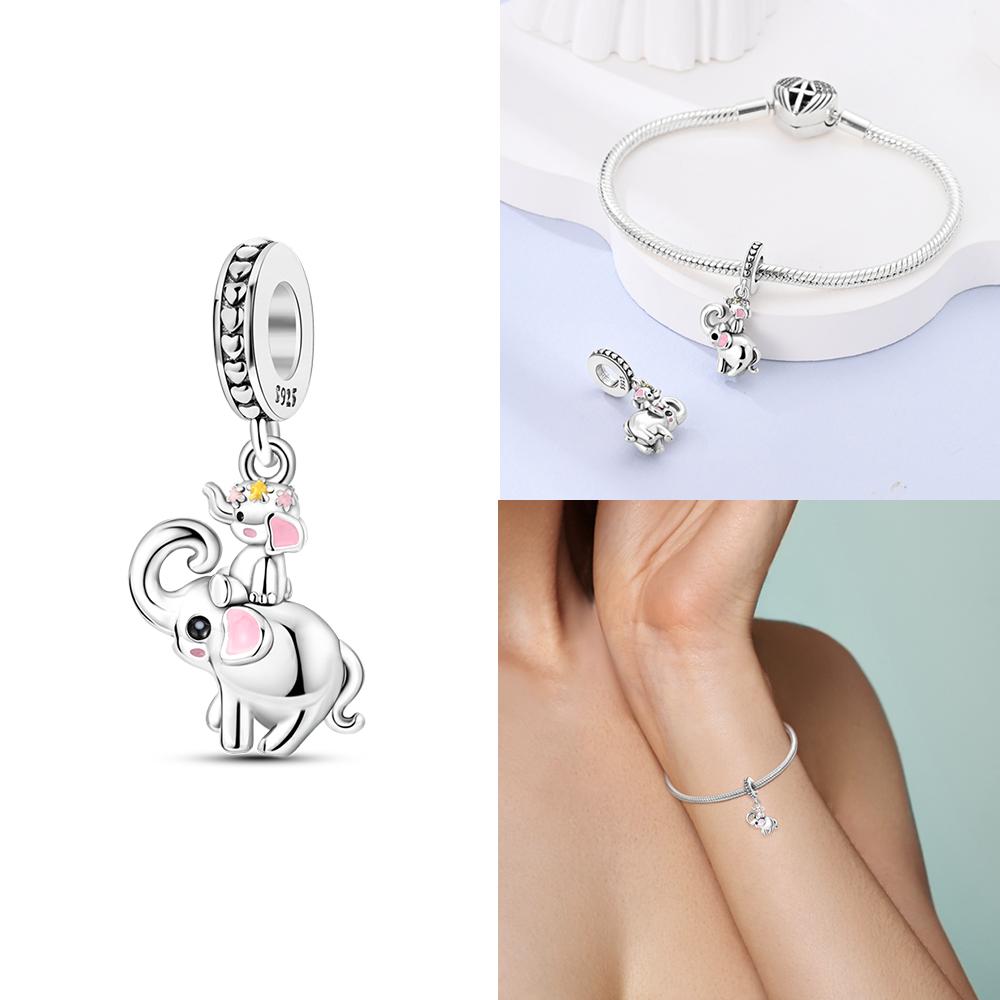 Exquisite Animal Firefly Blue Bow Dolphin Beads Fit Bracelet Charms Copper Original Jewelry Making Women Anniversary Gifts