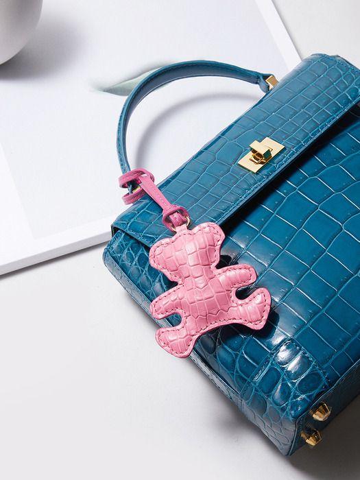 KRIS TALLEN Crocodile Leather Keyring Teddy (KEYRING TEDDY)_22 Colors