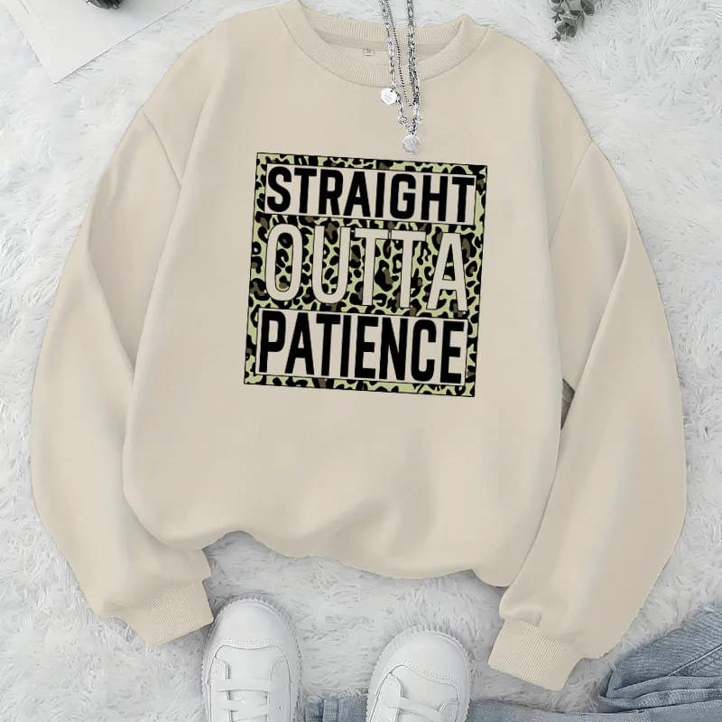 Stylish Printed Women s Crew Neck Hoodie, Stretch Fabric & Comfortable, All-Day Wear S