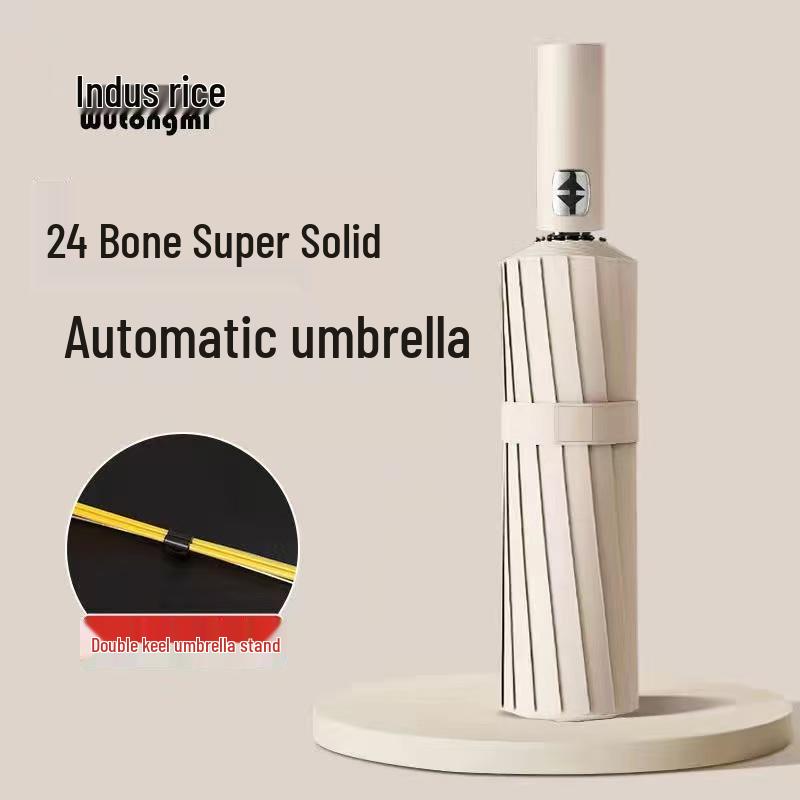 

t24 Bone Reinforced Automatic Umbrella: Sun & Rain Dual-Use, Black Glue Sun Protection, Upgraded Design, Larger & Thicker.
