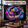 Skull Gothic Theme Throw Blanket Custom Name Text Personalized Blanket Soft Cozy Blanket for Home Sofa Bed