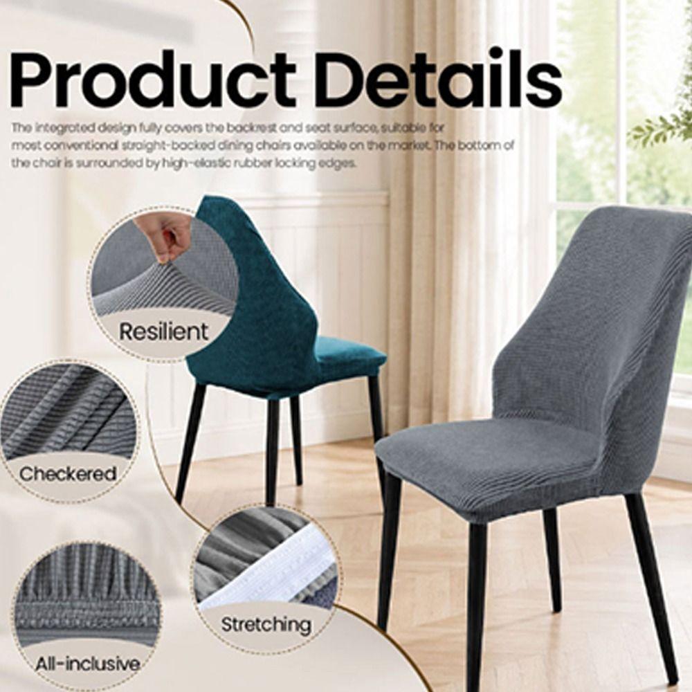 Anti-slip Dining Chair Cover High-elastic Stool Slipcover Backrest Protector for Home Decoration