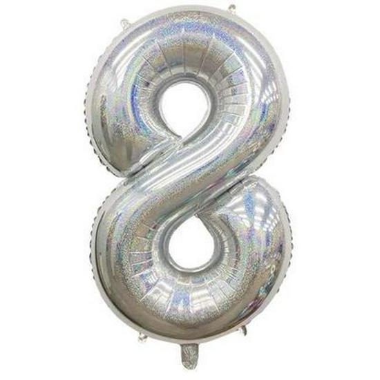40-Inch Large Silver Number Aluminum Balloon for Parties and Events