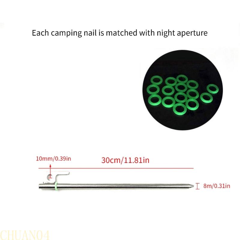 A1A2 Stainless steels Tent Stake Outdoor Luminously Ground Stake Campings Anchors Peg