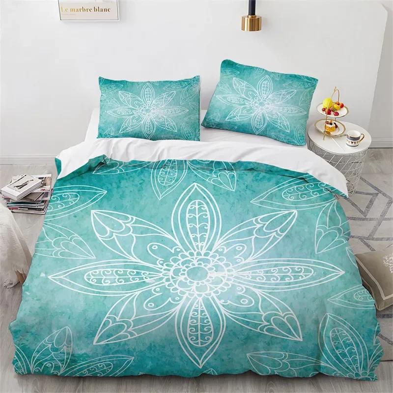 Mandala Duvet Cover Bohemia Floral Bedding Set Microfiber Exotic Flower Comforter Cover King Queen For Girls Adult Room Decor