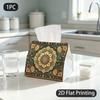 1pc Tissue Box, Persian Style Floral Medallion Luxurious Grace Pattern, 2D Flat Printing, Polyester Material, Built To Last, Tissue Pouch, for Sleepin