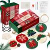 Yuegool 6PCS Christmas Punch Needle Coasters Kit,Easy DIY Punch Needle Embroidery Kit for Beginners Adults Kids Including Patterns, Tools, Yarns,