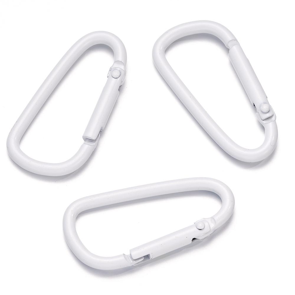 5Pcs/Lot Aluminum Alloy D Carabiner Buckle Camping Equipment Backpack Water Bottle Hanging Buckle Keychain Key Ring Snap Hook белый