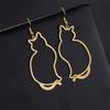 My Shape Cute Cat Drop Earrings for Women Kids Stainless Steel Lovely Kitten Animal Dangle Earring Jewelry Valentine's Day Gifts