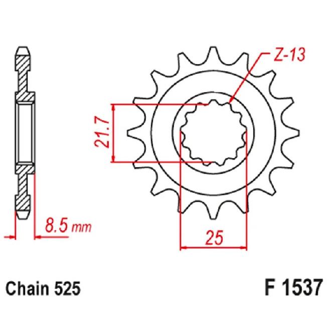 For Kawasaki Z1000 ZR1000 03-20 Z1000SX 11-19 ZX1000 Ninja 1000 13-19 525 15T-17T Motorcycle Front Sprocket