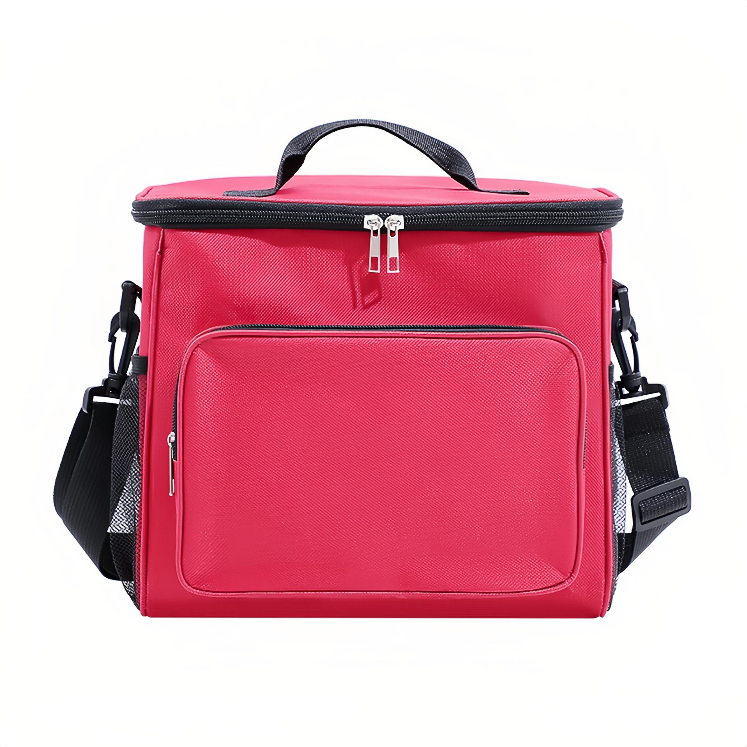 

Термосумка для ланча - большая вместительная изолированная сумка через плечо, сумка-холодильник из ткани Оксфорд с ручками и на одно плечо - коричневый