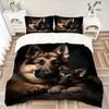 3pcs German Shepherd Dog Family Bedding Set - Includes One Quilt Cover and Two Pillowcases (No Core) - Home Decor Gift for Anime Lovers - Polyester Fa