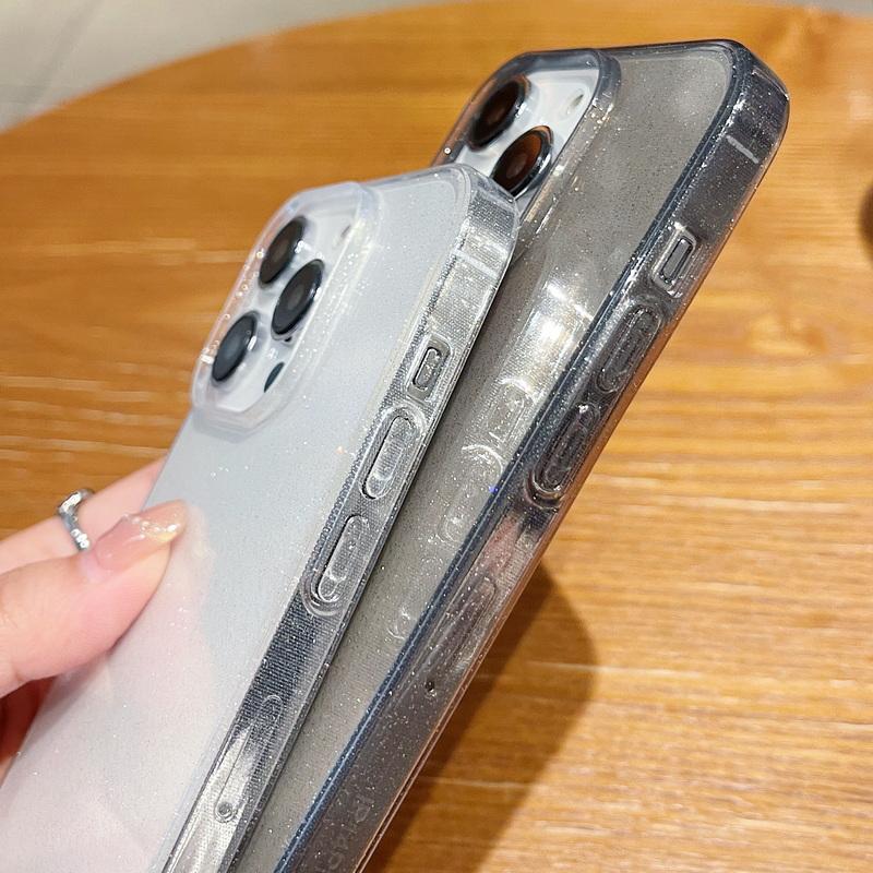 Glitter Clear Silicone Shockproof Phone Case For iPhone 16 Pro Max 15 14 Plus 13 12 11 8 7 X XR XS Max Soft Bling Transparent Phone Shell Cover