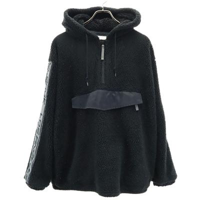 Half Zip Boa Fleece Jacket M Black Pullover Men's Used