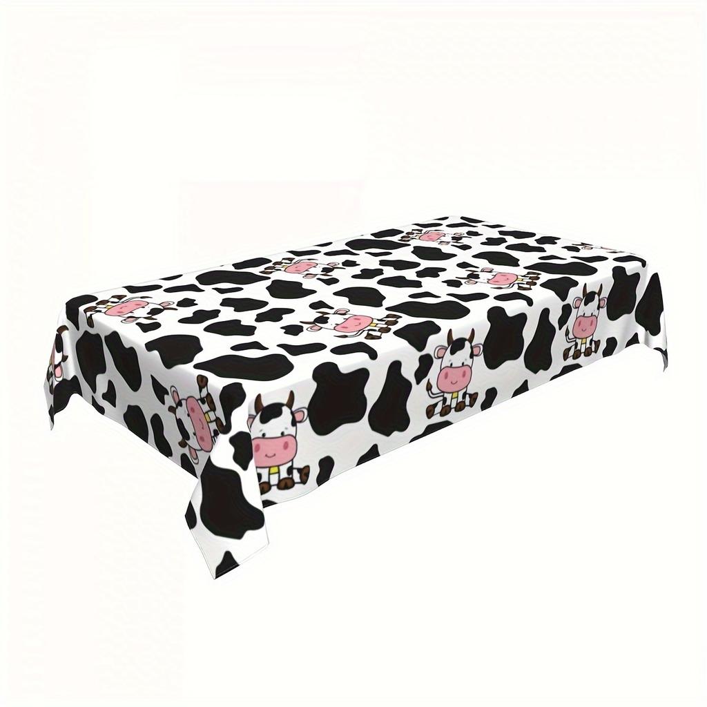 Farm Cow Animal Theme Rectangle Tablecloth for Table Decor Washable Farmhouse Kitchen Dining Table Cloth Holiday Party Decor