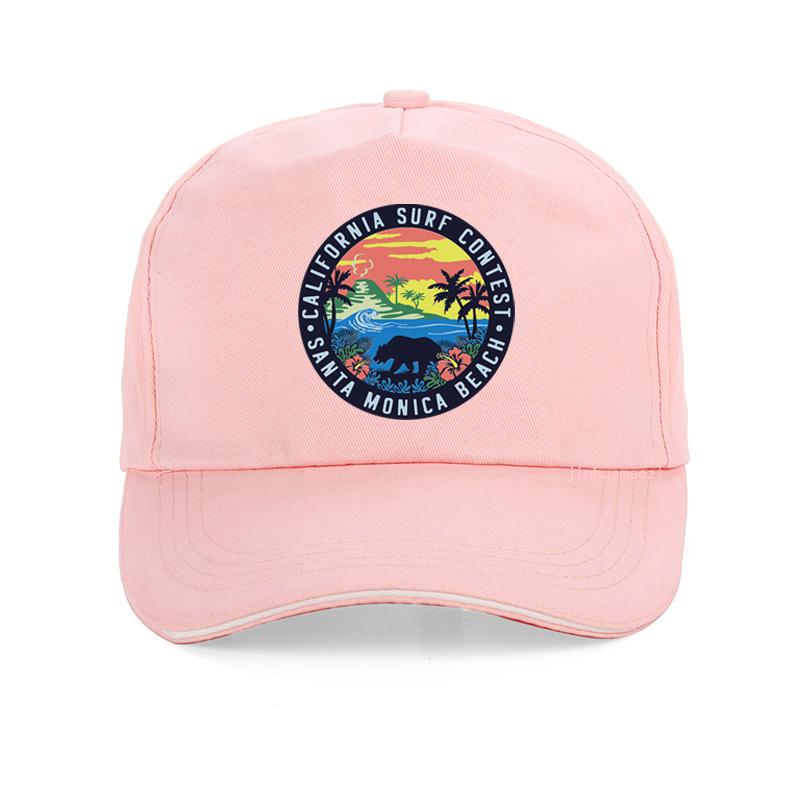 Summer Casual Women Sunhat Best Surfing Santa Monica California Unisex Baseball Cap Vacation Beach California Surf Contest Hats