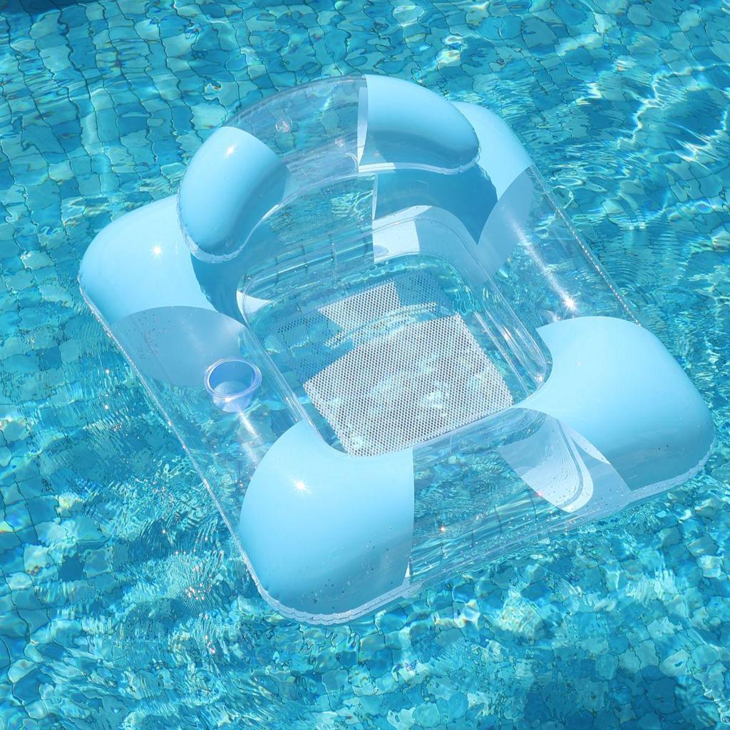 Inflatable Floating Hammock with Armrests & Backrest - Outdoor Mesh Recliner for Adults