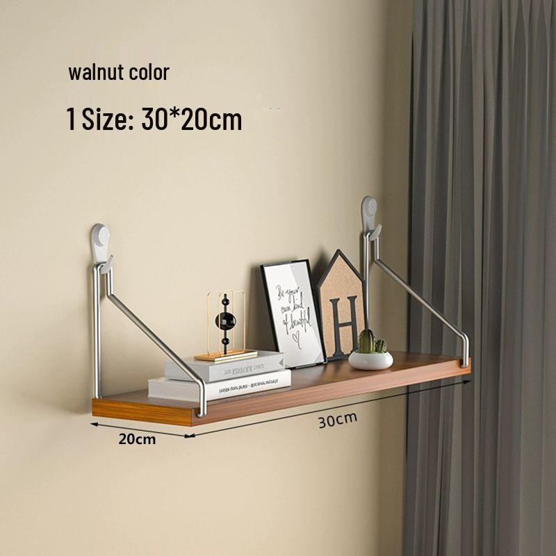 Punch-Free Wall-Mounted Iron Art Storage Rack for TV, Living Room, or Bedroom Décor.