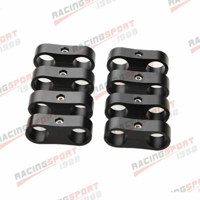 8PCS Universal Aluminum AN-3 AN3 3AN ID 9.5mm Billet Oil Fuel Water Hose Tube Seprator Divider Clamp Line Separator Kit