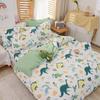 100% Bavlna Dinosauří Povlak na Peřinu Roztomilý Kreslený Dinosauří Ložní Set Queen pro Chlapce Dívky Dekorace Ložnice Oboustranný Povlak na Přikrývku