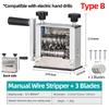 Double Drive Wire Stripping Machine 0.5-70mm² Cable Peeler Hand Cranked Wire Stripper Wire Peeling Tool for Copper Aluminum Wire
