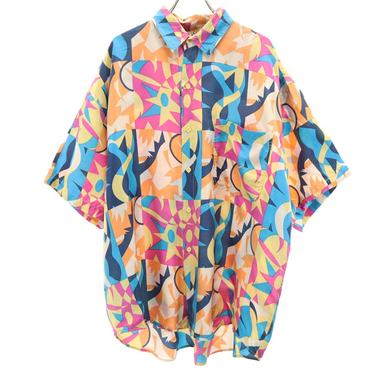 

НЕ ОСТАНАВЛИВАЙСЯ 90-е Шелк Старый Комбинезон ручка Рубашка с коротким рукавом L Мужской Б/у