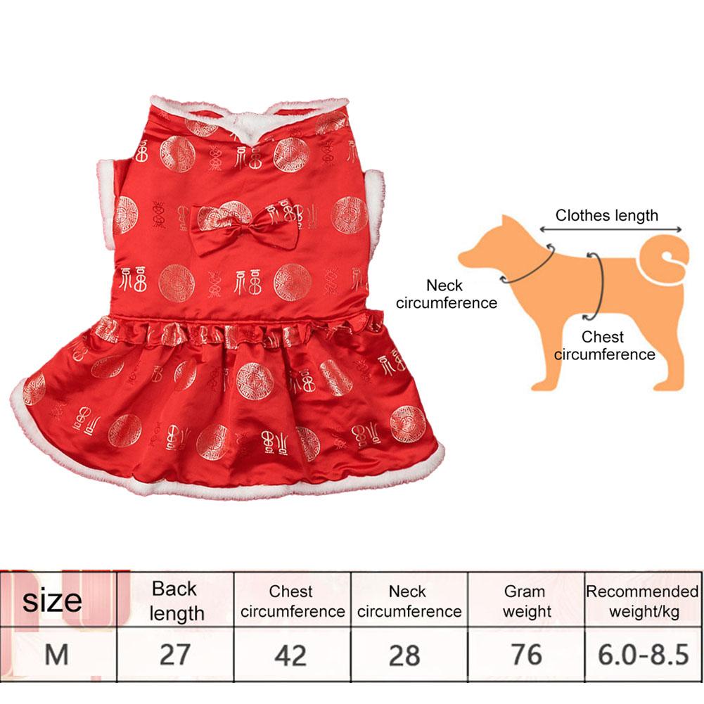 Chinese Cheongsam Dog New Year Costume New Year Parties Comfortable Fit Eye-catching Appearance For Festive Celebrations