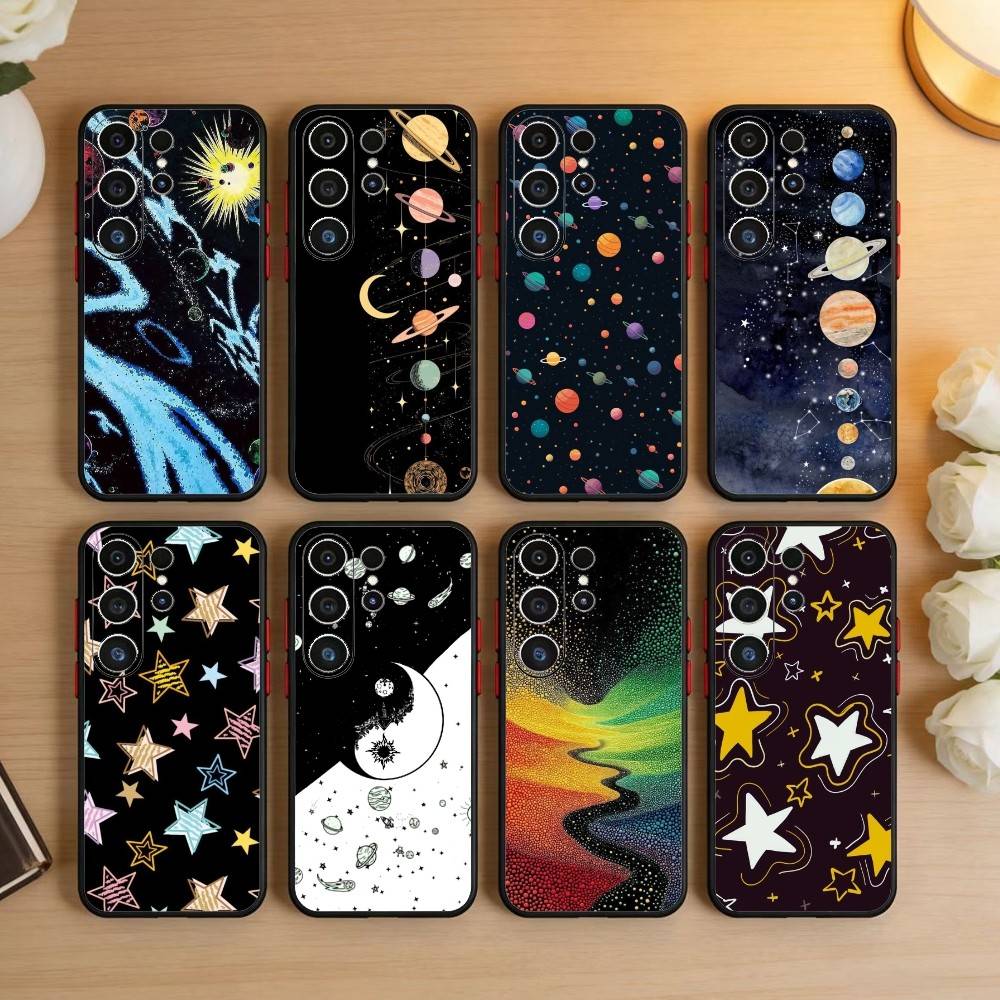 Starry Night whimsical landscape Phone Case For Samsung S26,S25,S24,S23,S22,S21,S20,Plus,Fe,Lite,Others Black Cover