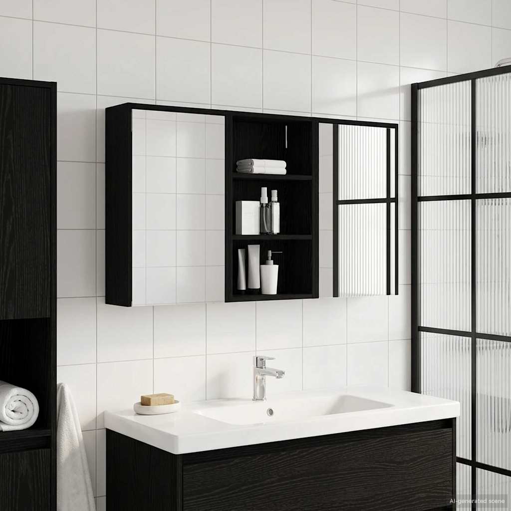 Bathroom Cabinet Set 3 Pcs 126 X 16 X 62.5 Cm Particleboard