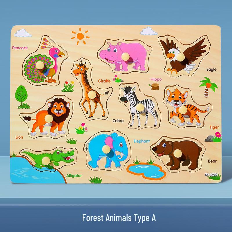Wooden Alphanumeric Puzzle Board for Kids – Educational, Cognitive Matching & Hand Grab Toy