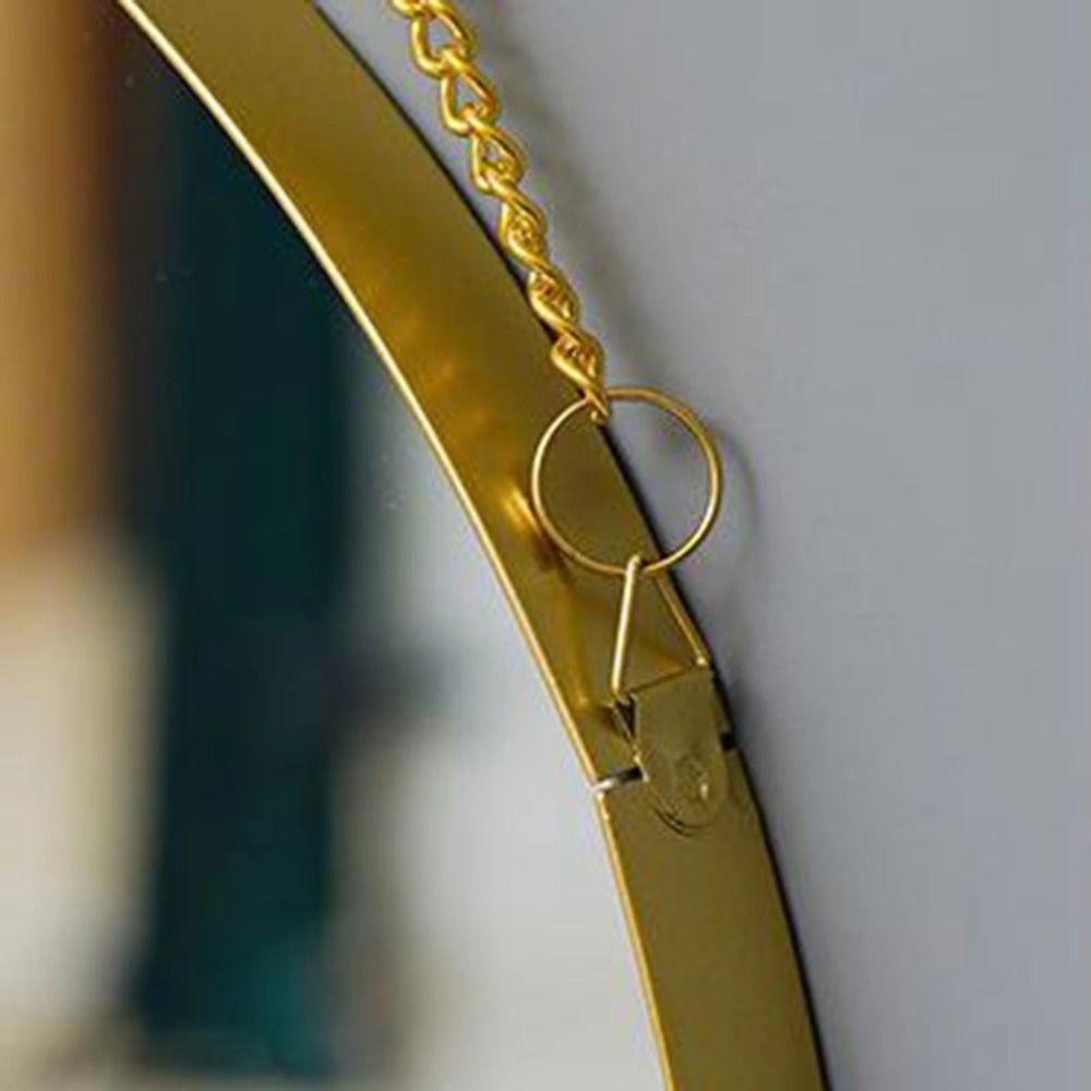 Oglindă Decorativă Nordică cu Lanț Metalic Rotundă/Hexagonală/Dreptunghiulară Agățată de Perete Baie