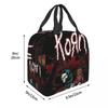 Korn Heavy Metal Band Album Tour 2024 Insulated Lunch Bag for Women Office Cooler Thermal Food Box Tote Lunch Boxes Container