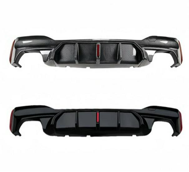Spoiler Labbra Diffusore Posteriore BMW Serie 5 G30 G38 con Luci Verticali, Installazione Non Distruttiva