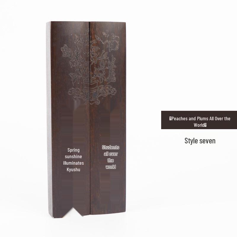 Black Catalpa Wood Ruler and Paperweight for Calligraphy and Book Pressing