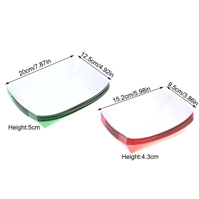 Disposable Paper Food Trays 12Pcs Solid Color Boat Shape Popcorn Boxes Lightweight for Carnival Festival Food