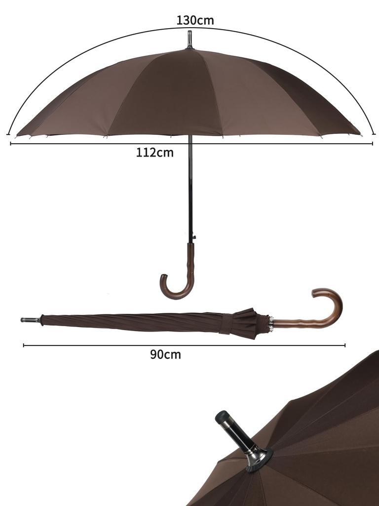Long Rain 230T 12 Super Large Windproof Automatic Sun and Rain with Storage Pouch Wind-Resistant UmbrellaZruier Men's Umbrella, Umbrella,