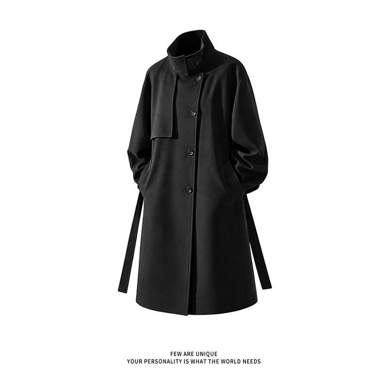 Korean Men Trench Coat Men Long Trench Coat Male Streetwear Windbreaker Trenchcoat Men Business Casual Loose Overcoat