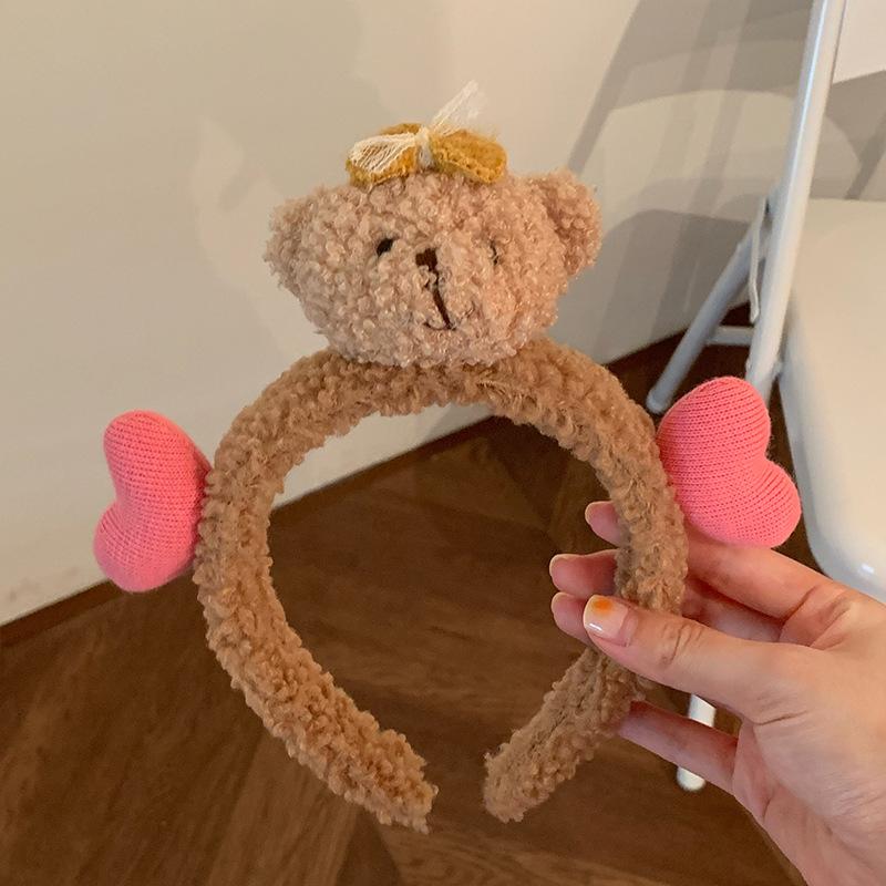 Härlig Fleece Krabba Tecknad Hårbygel för Kvinnor Flickor Shopping Ansiktstvätt Föreställning Fotografi Hårband Söta Prinsesshårband