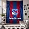 Wall Hanging Tapestry With Custom Name & Text, New York Rangers Decorative Tapestry For Bedroom