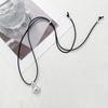 Y2k Bean Pendant Necklace Simple Drawstring Clavicle Chain Short Choker Necklaces for Women Girls 2023 Party Jewelry