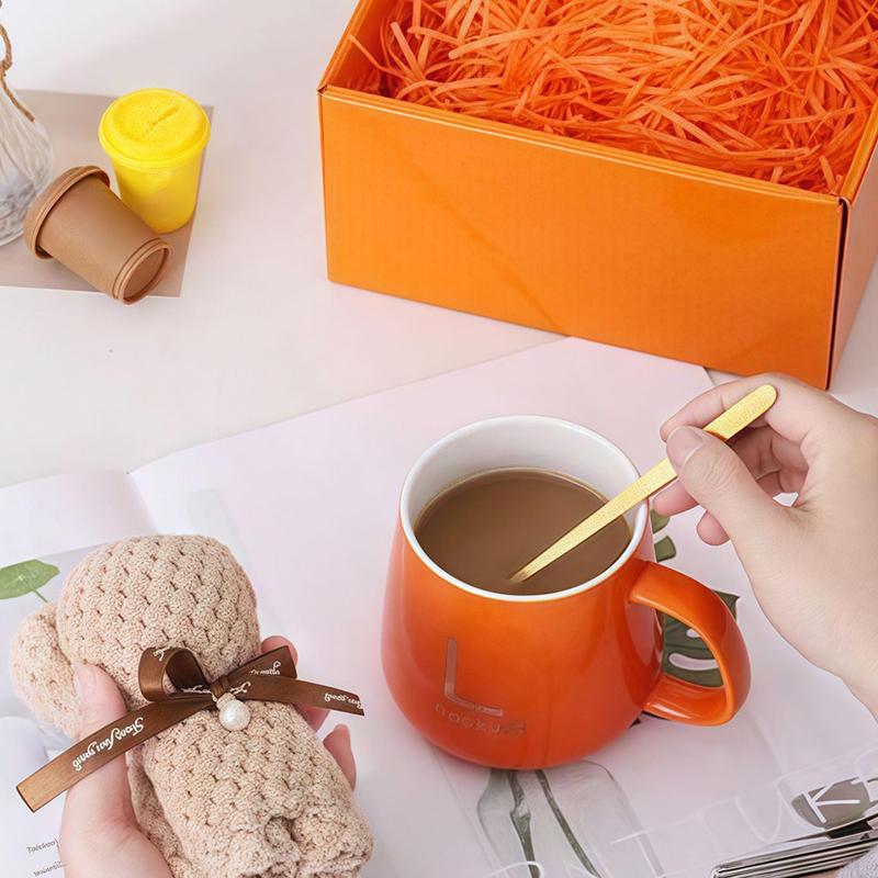 400 ml Keramiktasse Geschenkset – Handliche Kaffee-/Teetasse mit Henkel & Löffel in Geschenkbox