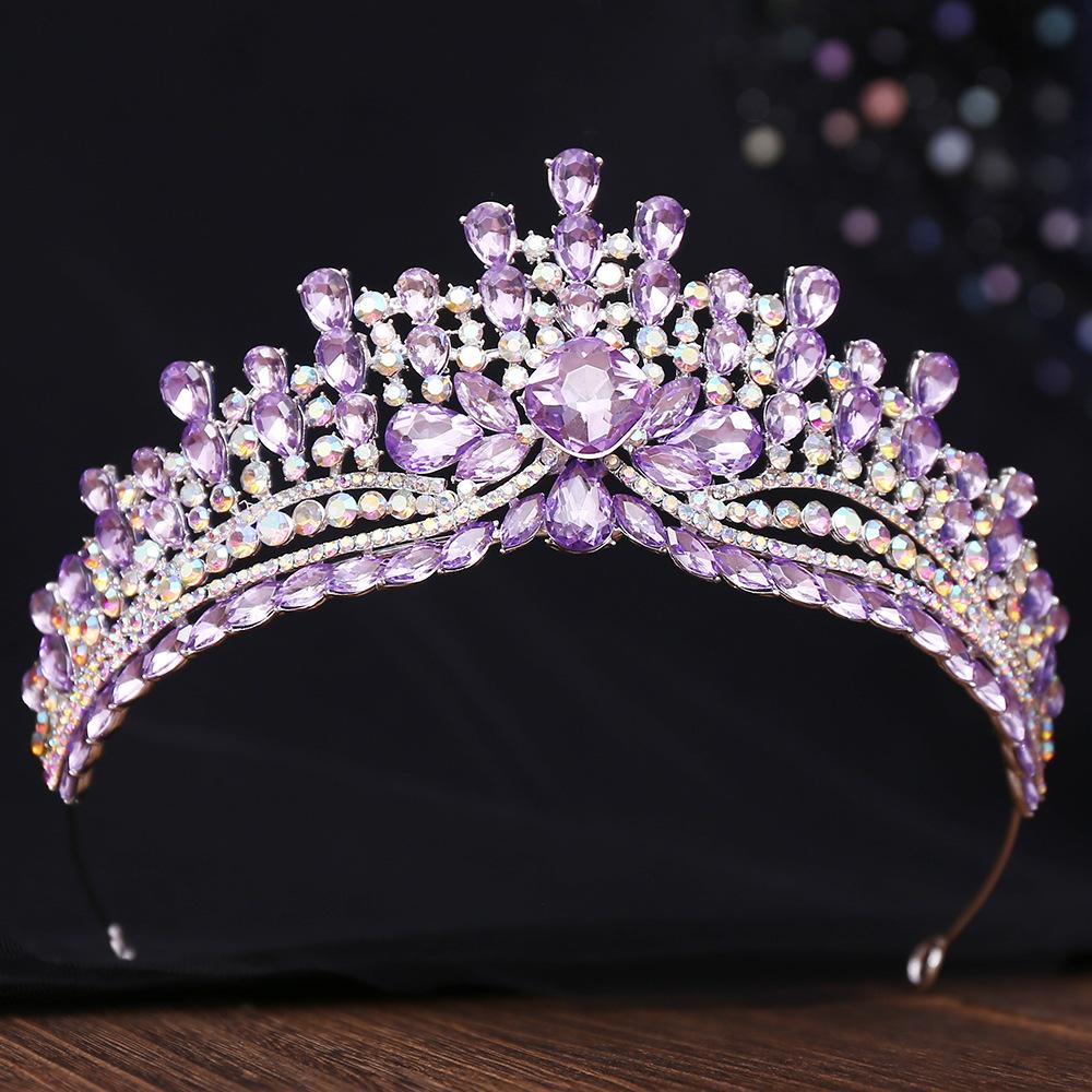 DIEZI Korean Luxury AB Crystal Crown For Women Girls Wedding Baroque Bride Queen Bridal Tiaras Hair Accessories Gift Headbands