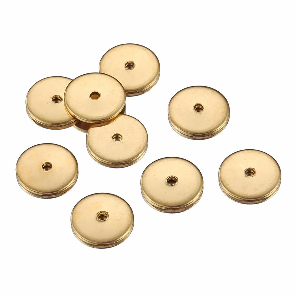 40pcs 20pcs Stainless Steel Flat Round Spacers Loose Beads for Necklace Bracelet Earrings Jewelry Making DIY Pendants Charms