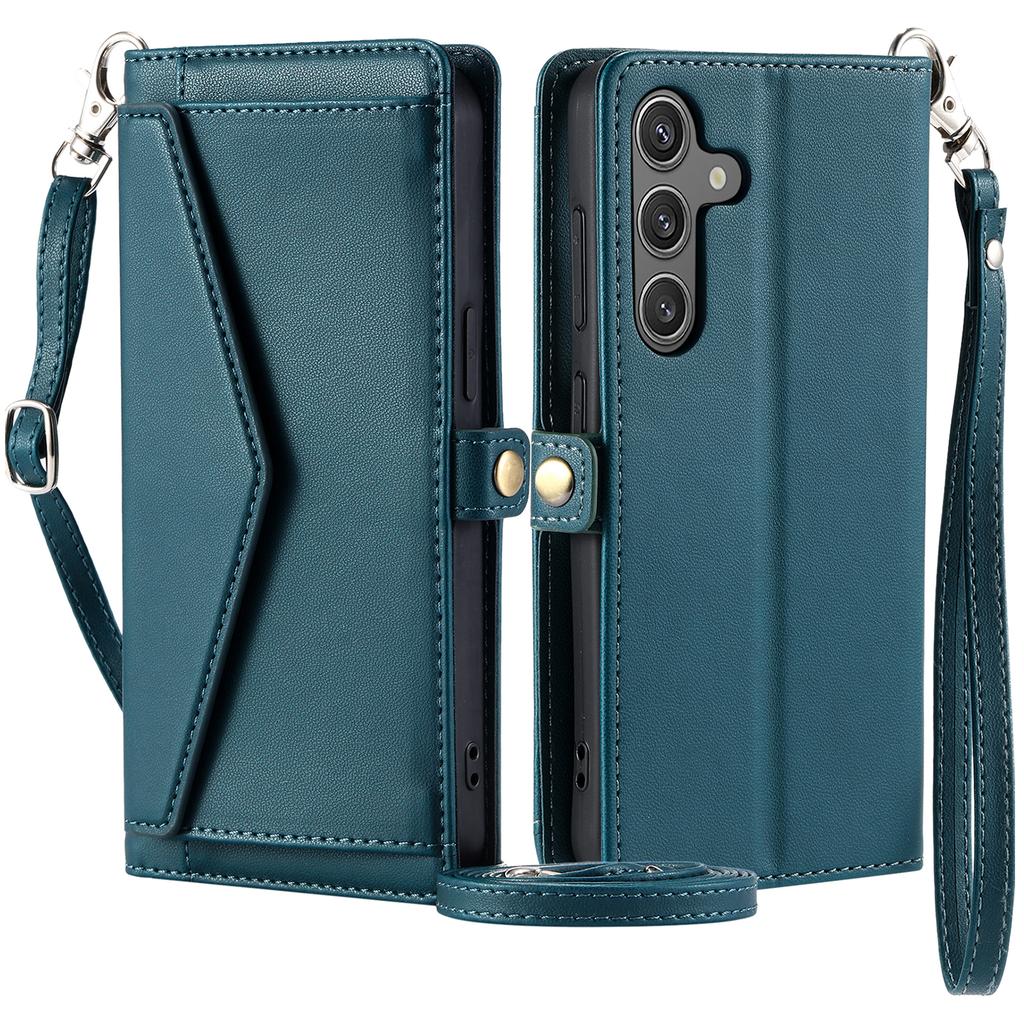 For Samsung Galaxy A16 5G/A16 4G Leather Case Wallet Stand Phone Cover with Straps