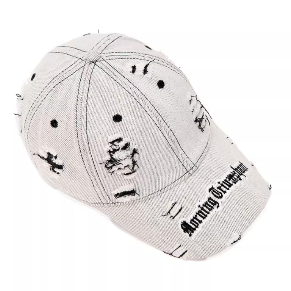 Distressed Baseball Cap Washed Cotton Wide Brim Embroidery Letter Hat for Men Women Outdoor Casual Sun Cap