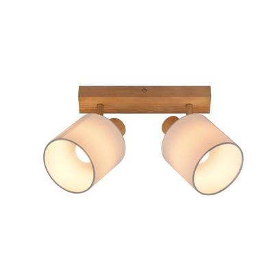 NETTLIFE Ceiling Light 2 E14 Solid Wood &; Metal