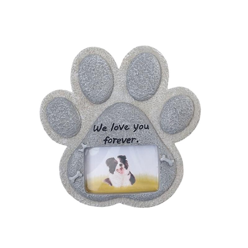 Resin Pet Memorial Tomestone Photo Frame Handcrafts Carved Sculpture Wall Desktop Garden Yard Loss Cats Dog Plaque