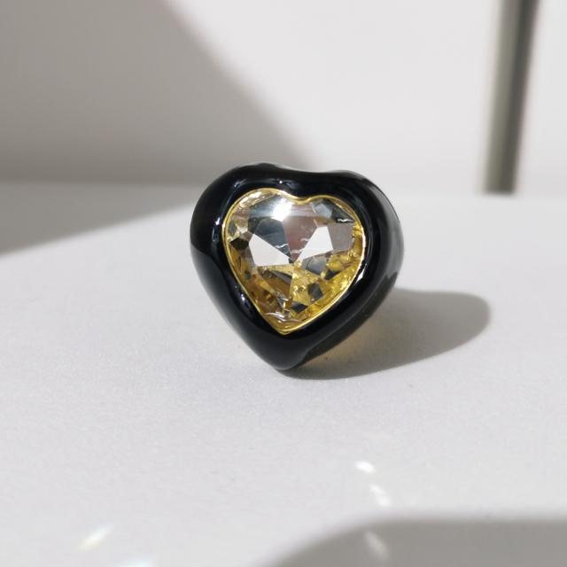 Colorful Glitter Enamel Flower Rings Y2K Fashion Floral Big Chunky Cocktail Ring for Women Girls Party Jewelry Ins Trendy New